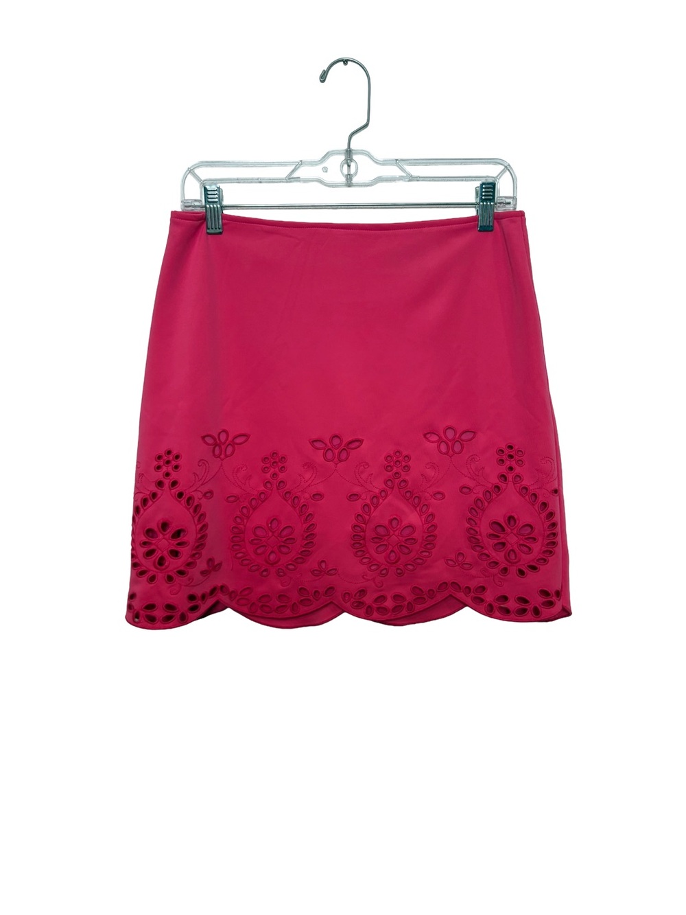 Vici Hot Pink Eyelet Scalloped Mini Skirt NWT